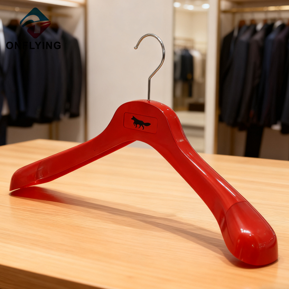 Large Shoulder Silvery Round Hook Red Coat Transparent Hanger China Factory