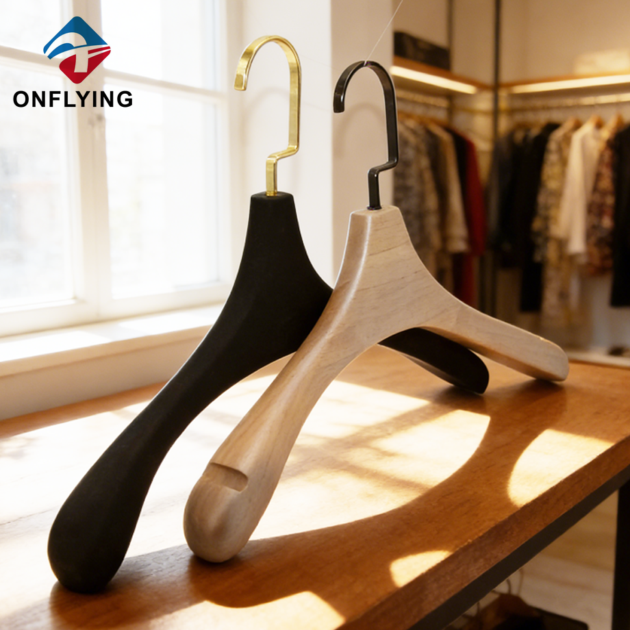 カスタムブラッククリーミーコートウェディングドレス木製ハンガーセット中国メーカー