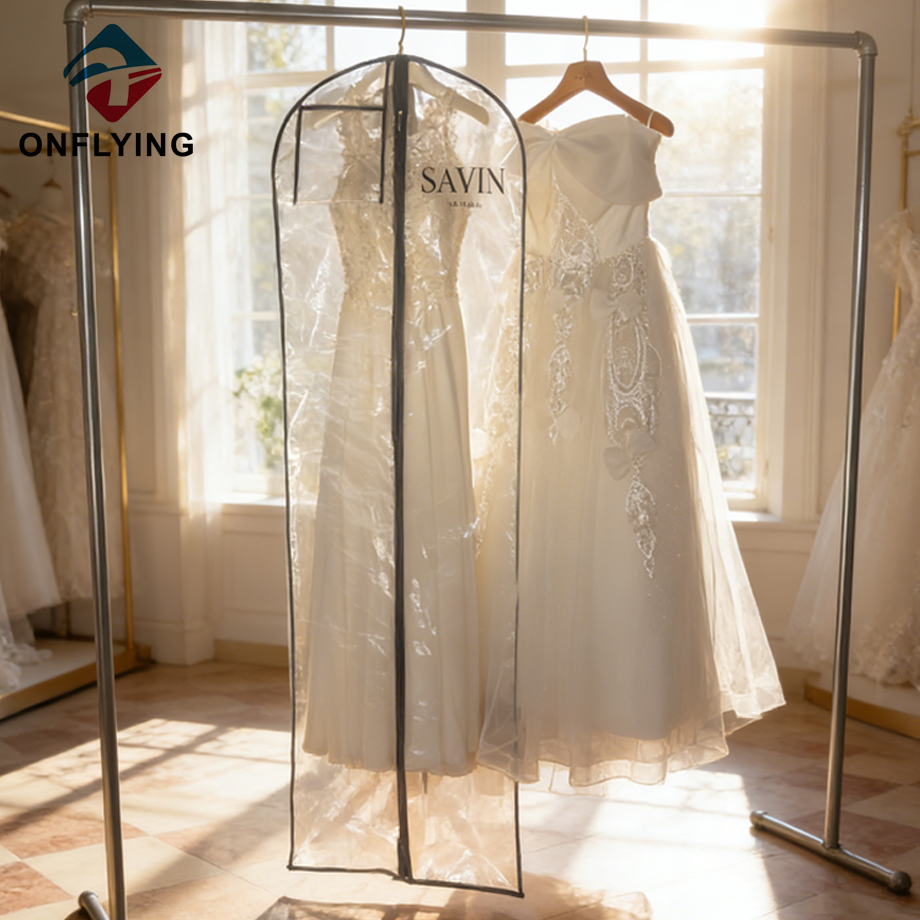 PEVA ブライダル ドレス ガウン透明な結婚式の服の明確なガーメント バッグ中国工場