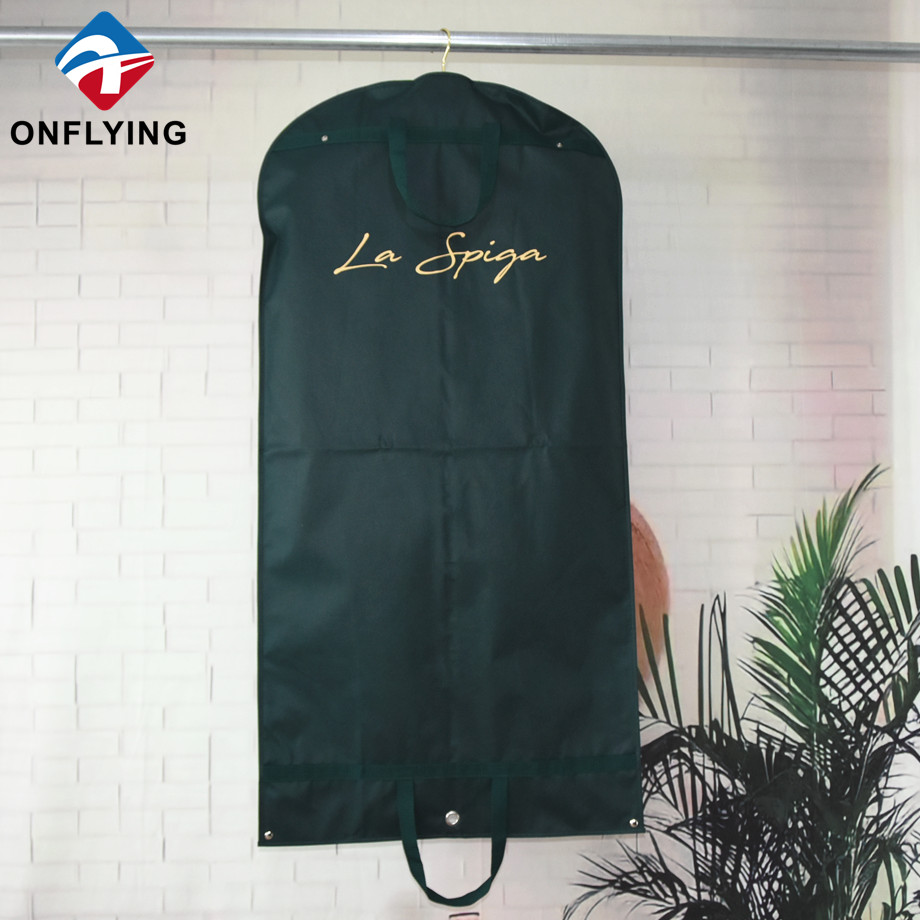 Sacs de costume de couverture de poussière de luxe personnalisés verts portables fabricant de sacs à vêtements imprimés Chine