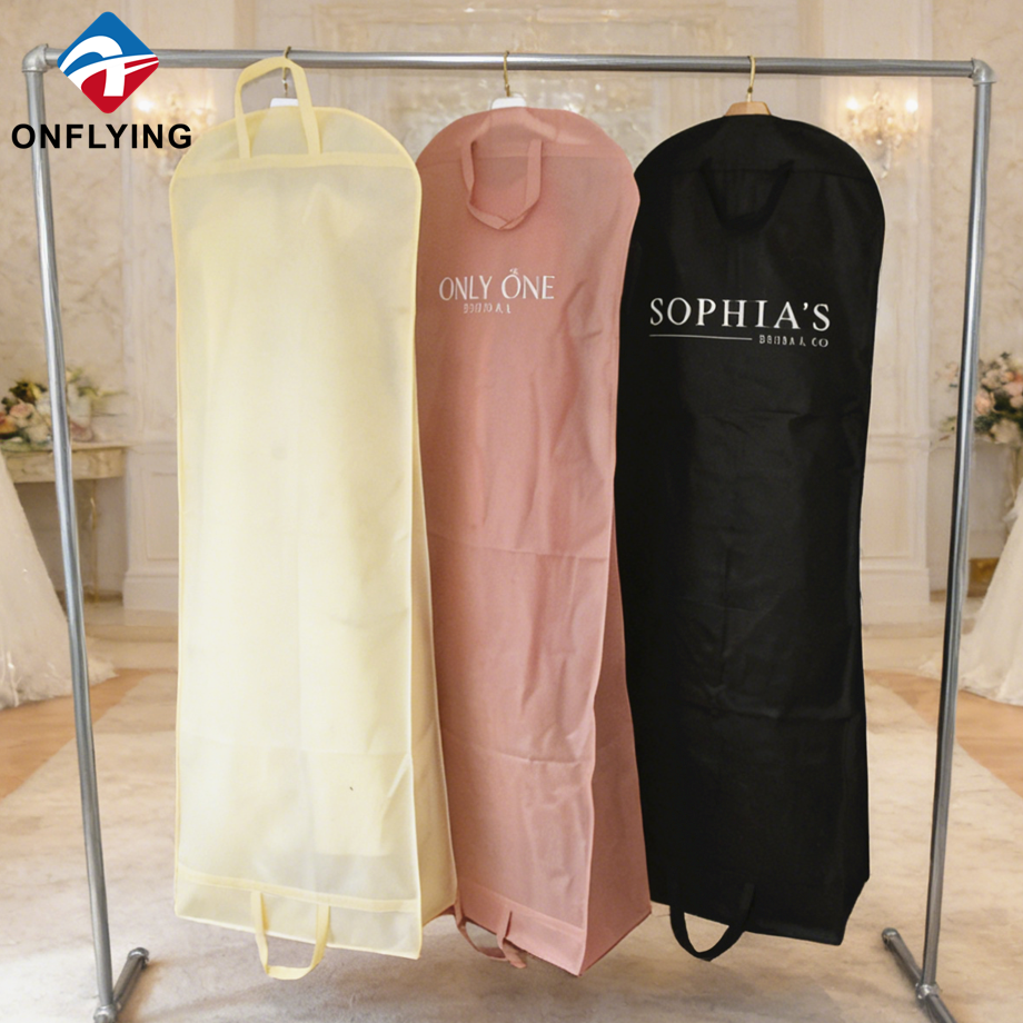 Robe de mariée non tissée de stockage coloré fabricant de couverture antipoussière en tissu de luxe Chine