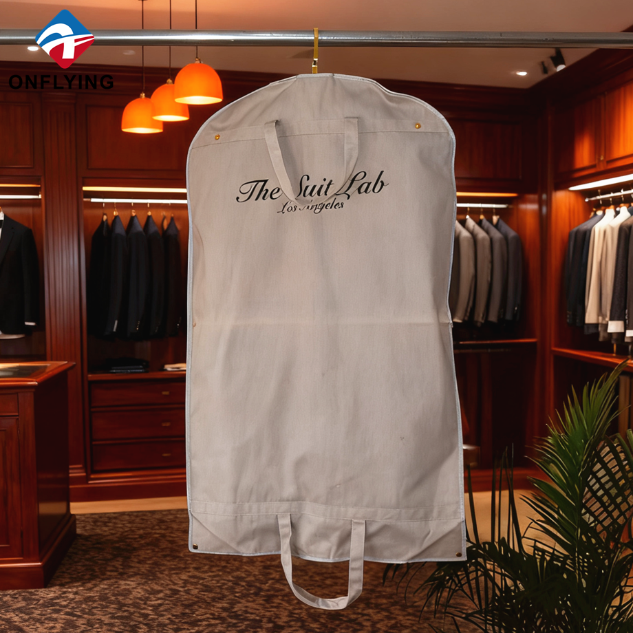 Manteau de stockage vêtement toile épaisse costume sacs en coton gris usine Chine