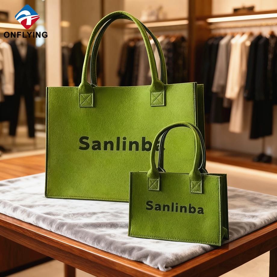 Custom Green Packaging Carry China Felt Tote Bags Wholesale Factory Supplier