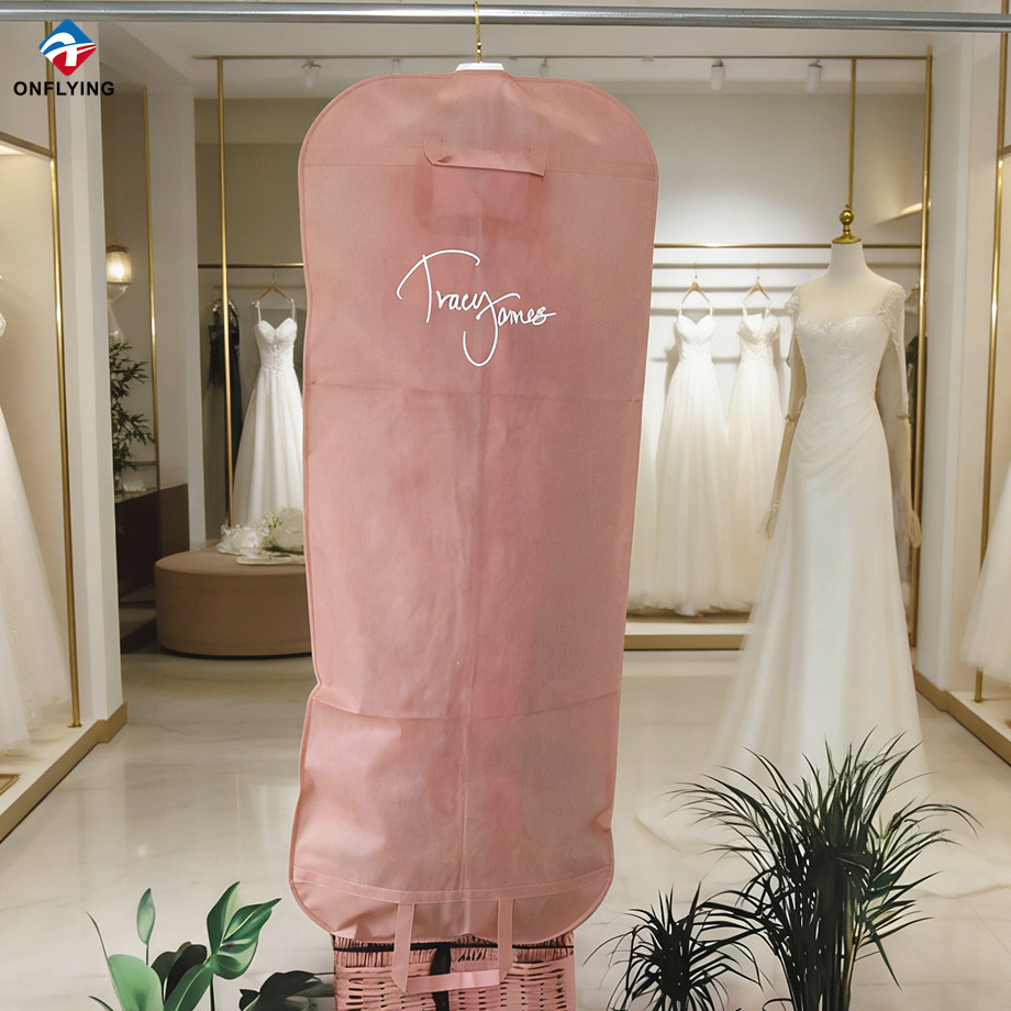 Dustproof Custom Private Aesthetic pink Wedding Dress bag Factory China