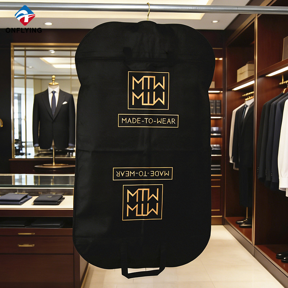 Custom Sizes Non Woven Recyclable Exquisite Suit Garment Bag manufacturer China