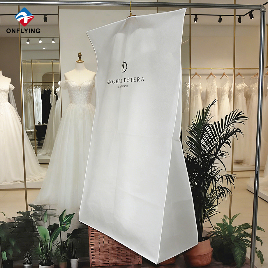 Extra Big Sizes Non Woven White Wedding Garment Bag with Gusset Factory China