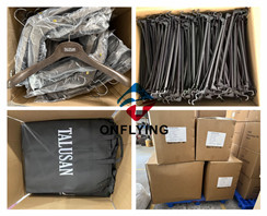 Cintres et sacs à vêtements personnalisés terminés pour un client régulier