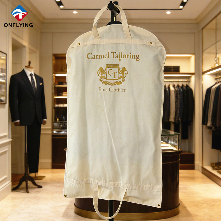 热销可折叠服装防护定制男士天然棉西装防尘袋工厂中国