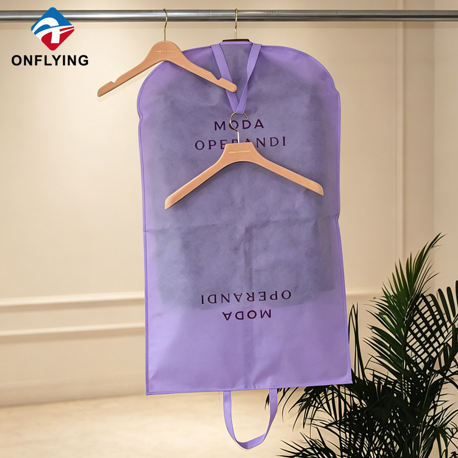 高品质面料强力手柄男式定制紫色无纺布西装储物罩工厂中国
