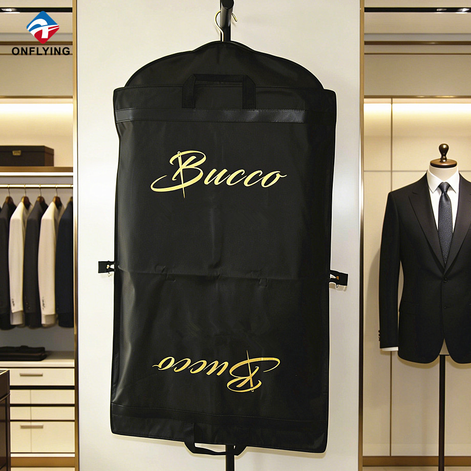 防尘批发可折叠男士西装无纺布黑色服装袋制造商中国