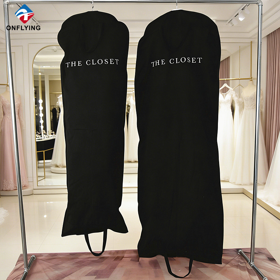 Top Grade Dustproof Custom Size Printed logo Cotton Dress Bridal Bag Set Factory China