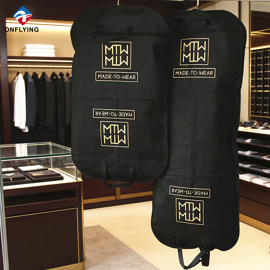 Ensemble de sacs de robe de costume non tissés exquis de tailles personnalisées écologiques avec fenêtre en PVC usine Chine