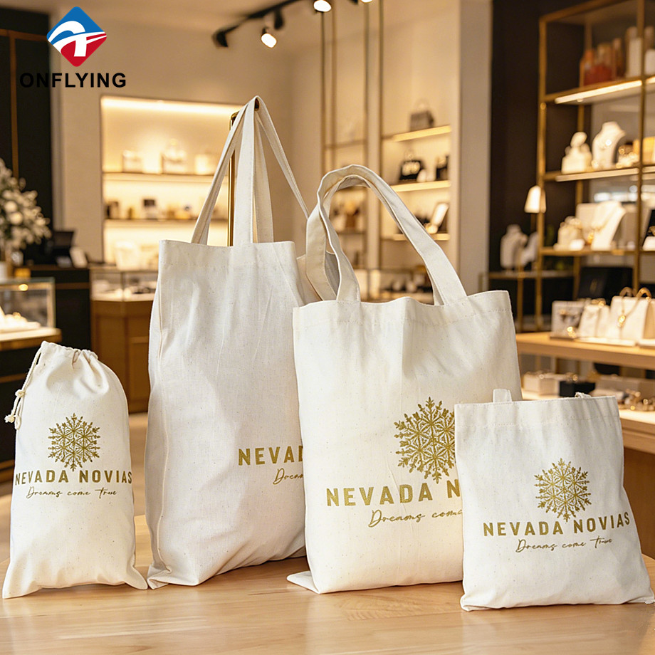 Luxury Durable Portable Display Custom logo Black Canvas Shopping Tote Handbag Supplier China