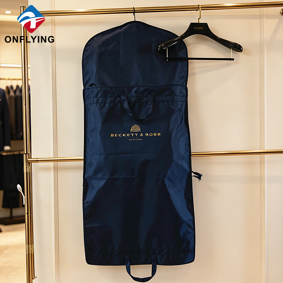 Tissu imperméable durable Magasin de costumes pour hommes Sac pliable anti-poussière de vêtement en polyester Usine Chine