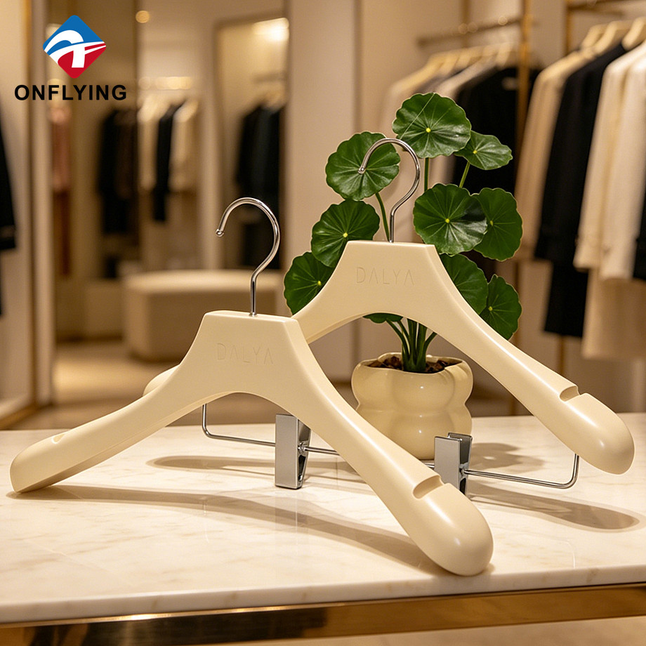 Elegant Sturdy Luxury Popular Bridal Store Non slip Dress Skirt Wooden Hanger Set Factory China