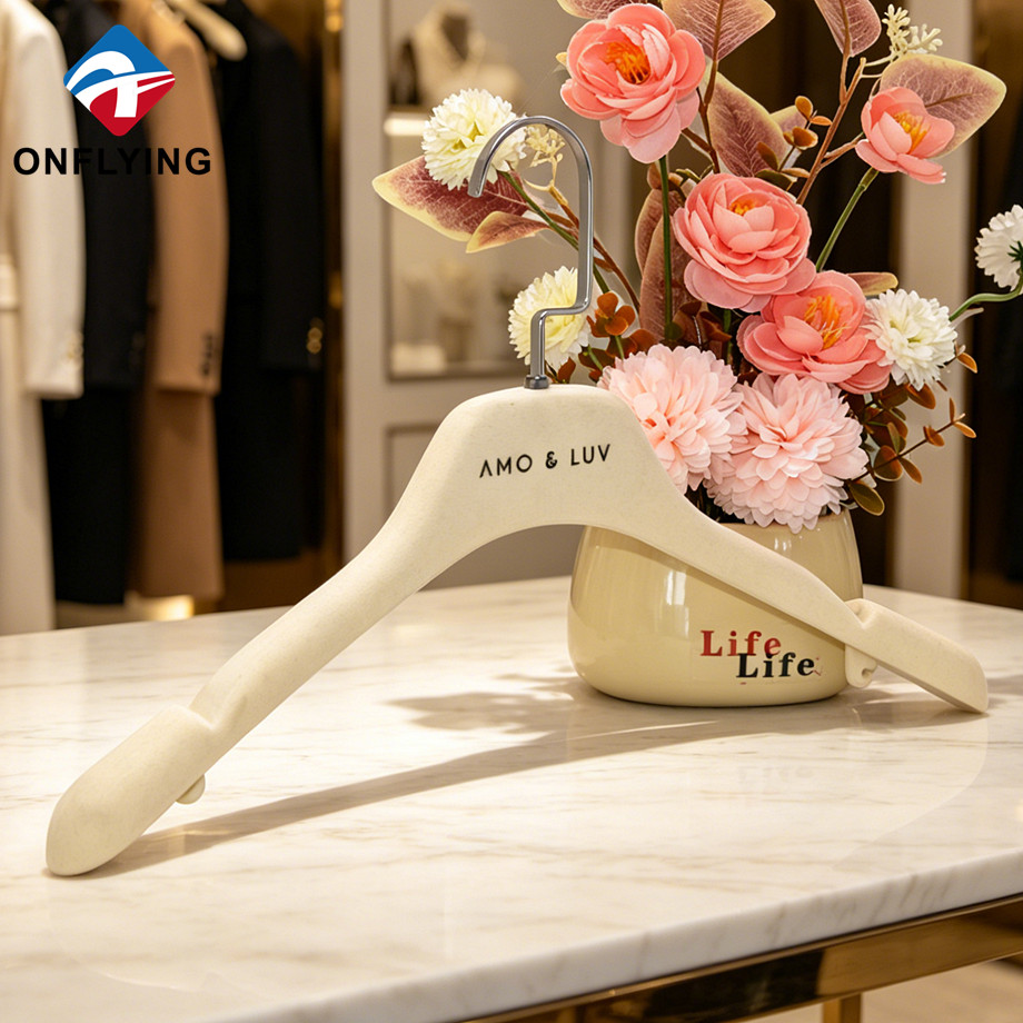 Luxury Classic Popular Stylish Bridal Shop Slim Velvet Flocked Dress Hanger Manufacturer China