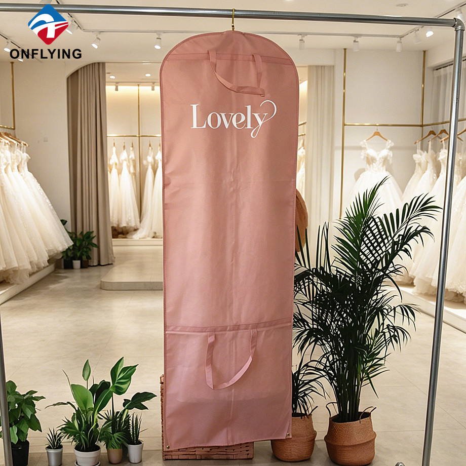 Breathable Fabric Lady Daily Use Printed logo Purple Non Woven Dress Travel Bag Supplier China - COPY - hq5ssf