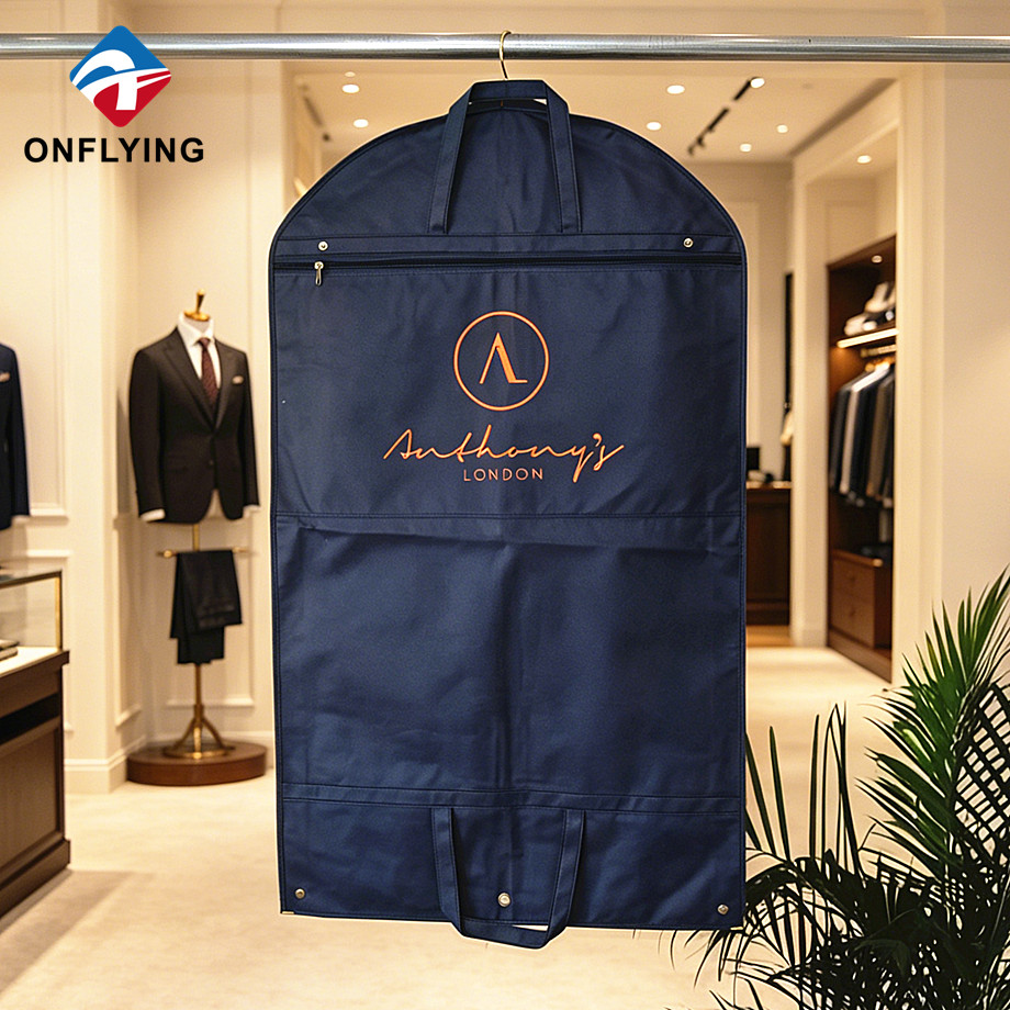 Dustproof Reusable Men's Suit Storage Garment Gusset Bag with Big Pocket Button Manufacturer China