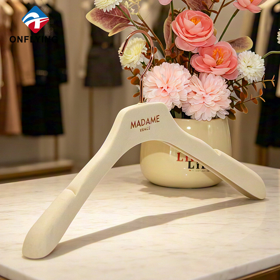 Luxury Anti slip 360° Swivel Hook Garment Dress Velvet Flocked Hanger Custom logo Supplier China