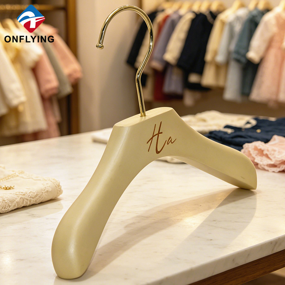 Hand-polished Baby Clothes Shop Smooth Space Saving Wooden Baby Kid Garment Hanger Supplier China