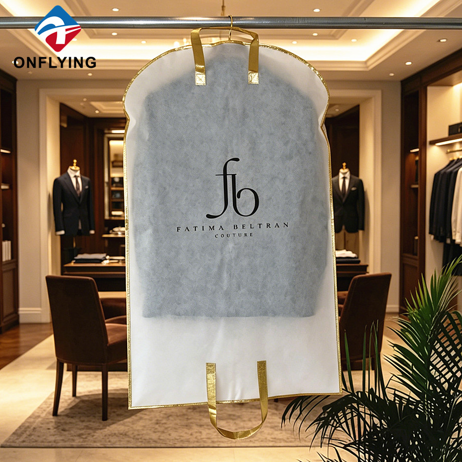 Breathable Fabric Custom Special Piping Design Non Woven Garment Storage Suit Cover Factory China