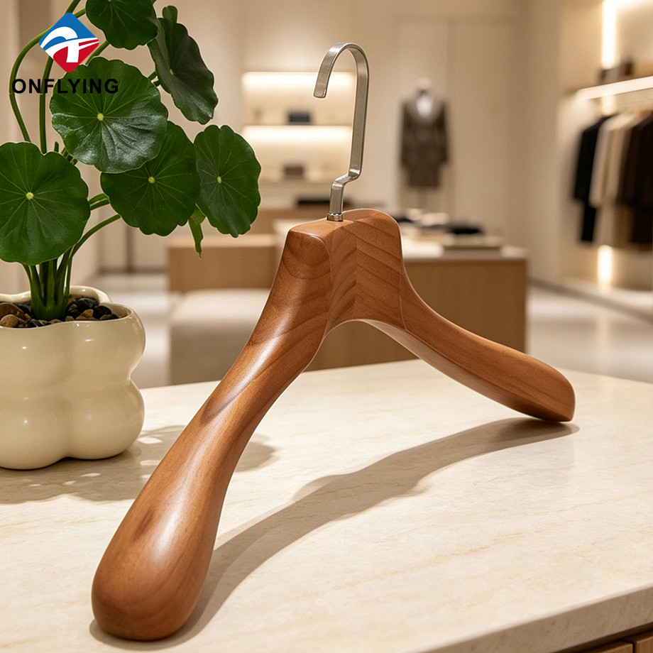 Premium Luxury Store Boutique Smooth Shoulder Customize Wood Clothing Hanger Manufacturer China - COPY - pawrsn