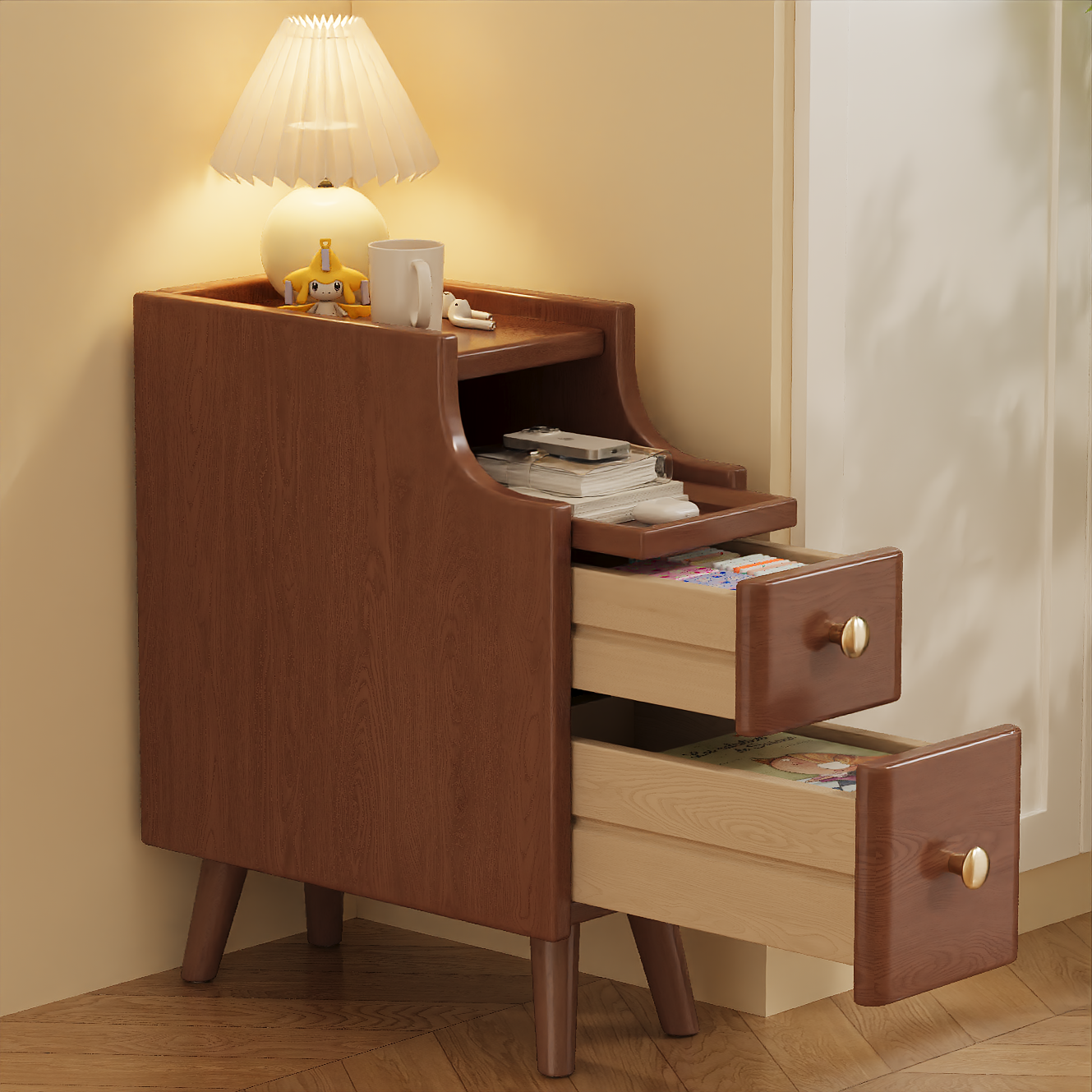 Großhandel Massivholz Nachttisch, Schlafzimmer am Nachtbezirksschrank