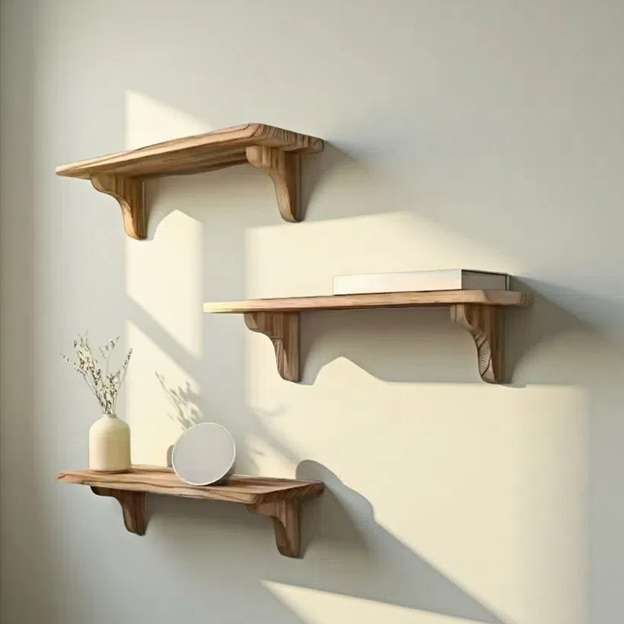 Wholesale solid wood long rack wall, wooden wall storage rack