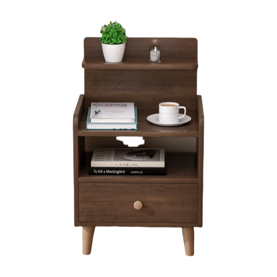Wholesale Night Stand, Wood Bedside Tables with Drawers and Storage Shelves