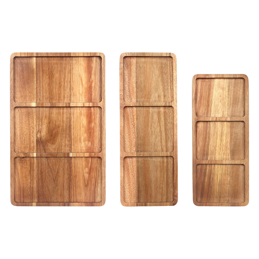 Custom Acacia Wood Tray Christmas Cookies Platters Serving Tray for Party