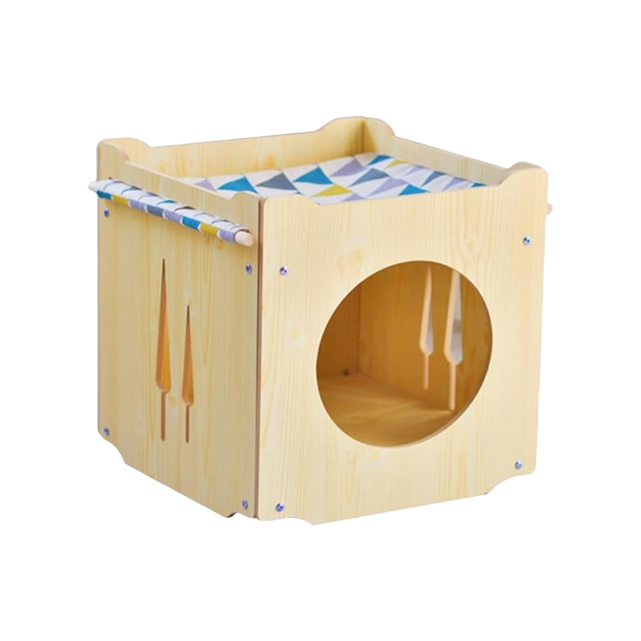 Wholesale Luxury Wooden Cat House, Stackable Modular Cat Nest for Multi-Cat Homes