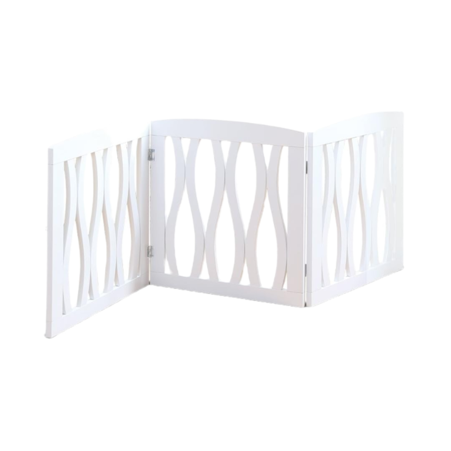 Wholesale Wooden Pet Gate, Foldable and Freestanding, Wooden Pet Fence for Stairs Hallways Doorways