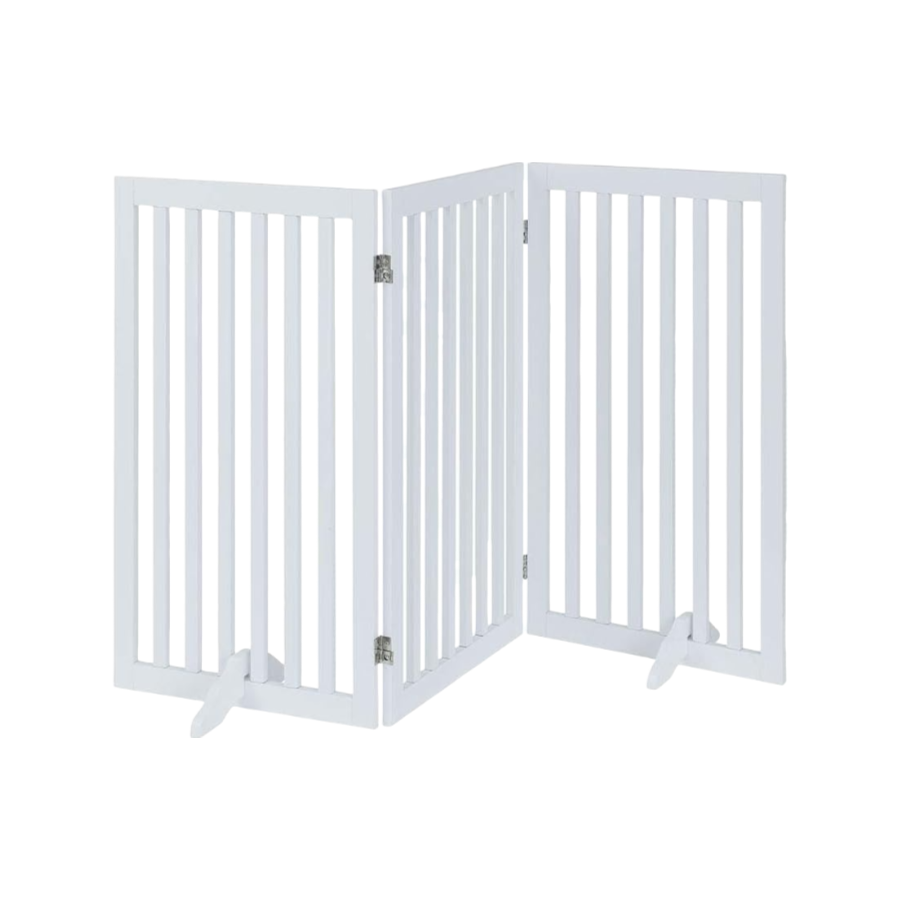 Wholesale Wooden Foldable Pet Gate Indoor 3 Panels Freestanding Pet Fence