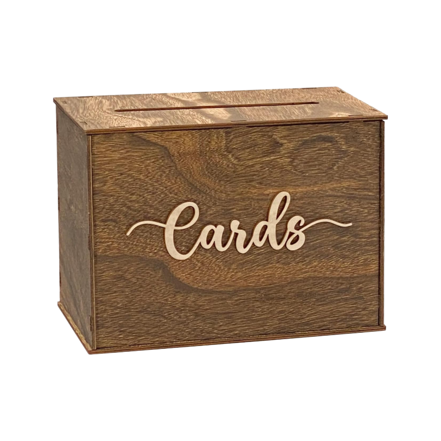 Custom Wooden Wedding Card Box for Reception - Birthday Party Card Holder with Personalized Engraving