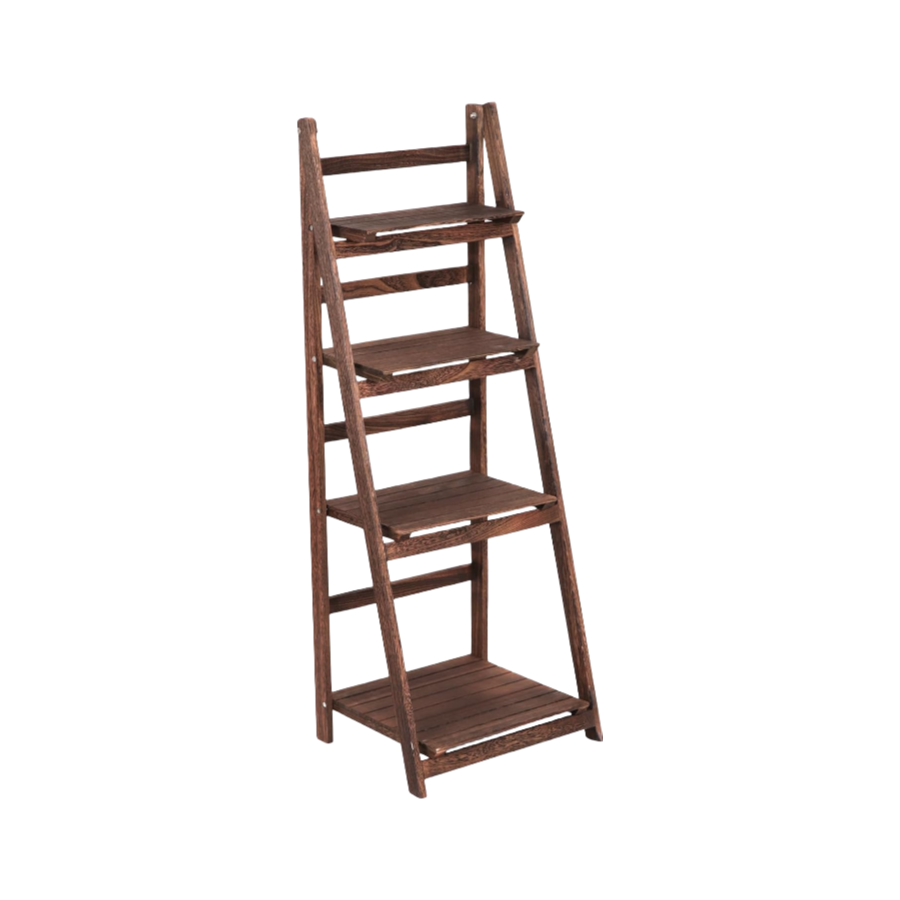 Stand da pianta di legno pieghevole a 4 livelli all'ingrosso-Scaffale multiuso esterno interno