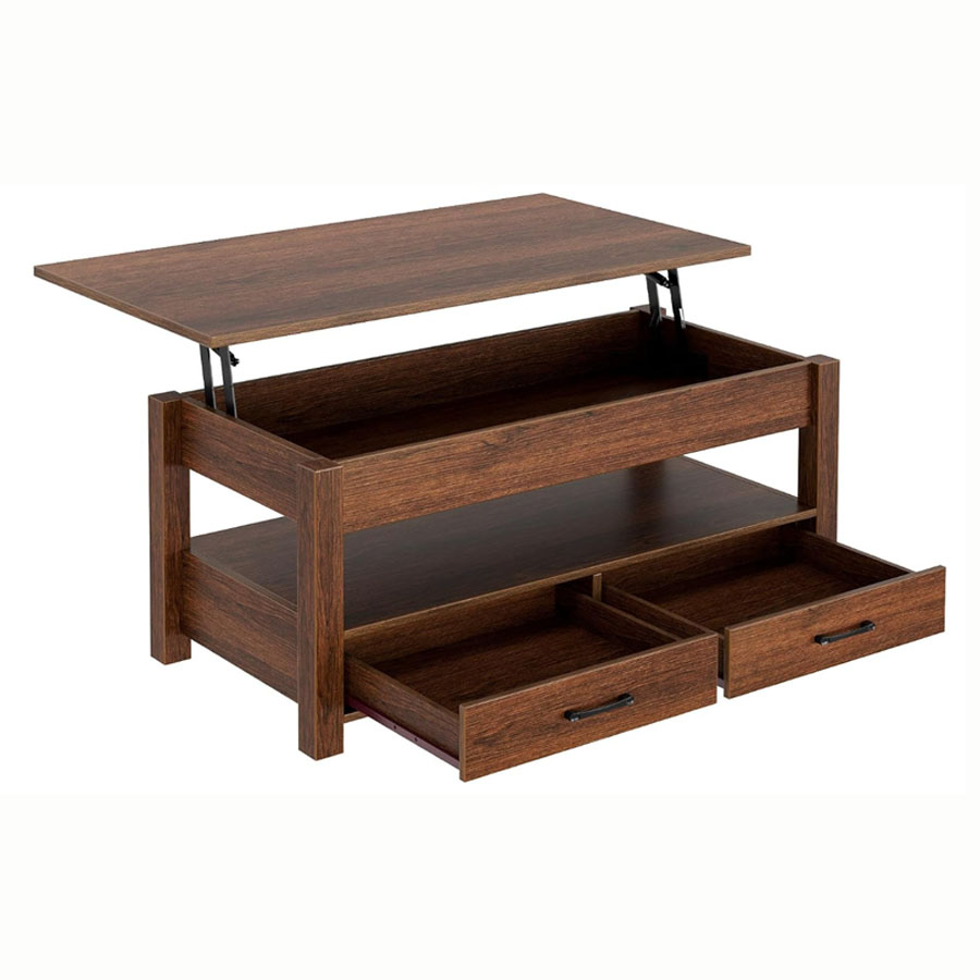 Customed Lift Top Coffee Table with Drawers and Hidden Compartment