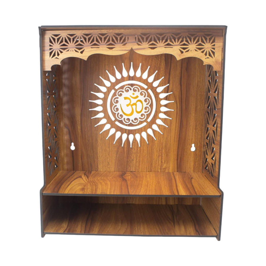 Custom Wall Hanging Home and Office Puja Mandir Temple Wooden Pooja Stand