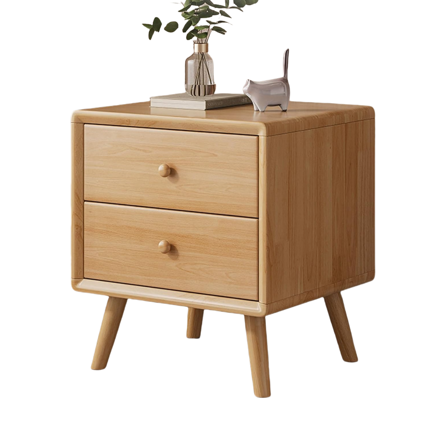 Wholesale Wooden Nightstand Small Space Side Cabinet with 2 Drawer
