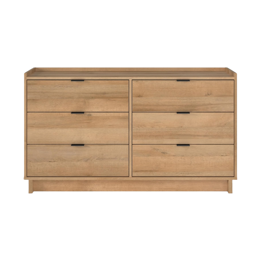 Factory Custom Simply Modern 6-Drawer Double Dresser for Bedroom, Chest of Drawers