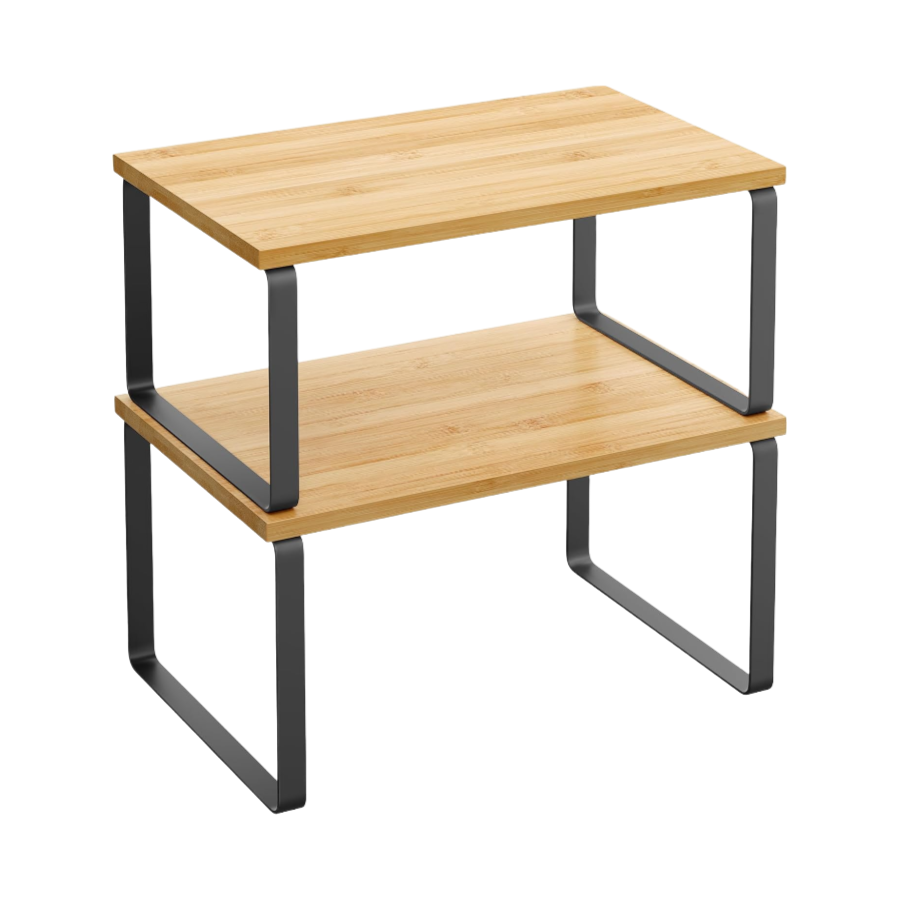 Wholesale Wooden Cabinet Organizer Shelf Set of 2 Kitchen Counter Shelves for Storage