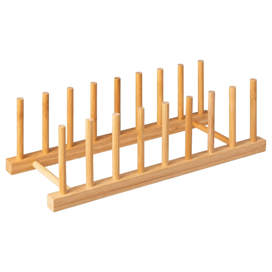 Wholesale Bamboo Storage Holder Dish Plate Bowl Cup Book Cutting Board Drying Rack Drainer Stand