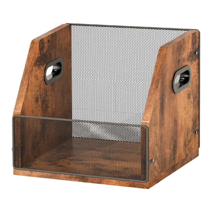 Wholesale Desktop Metal Wooden Vinyl Record Storage Crate Album Holder