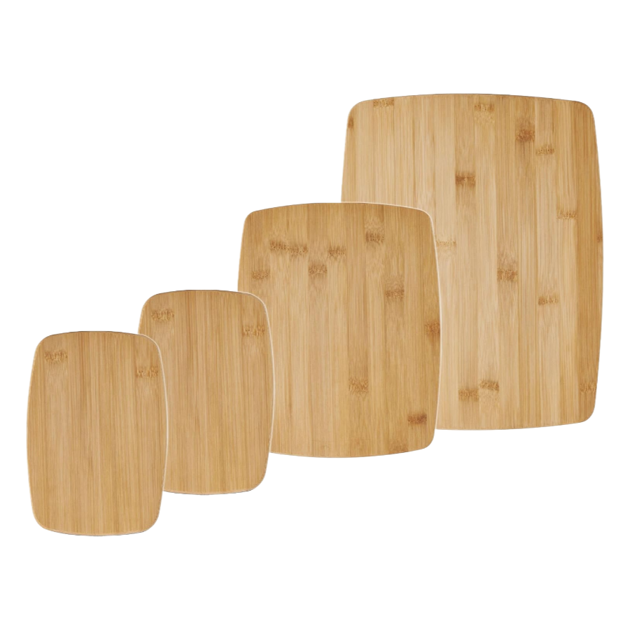 Wholesale 4-Piece Bamboo Cutting Board Assorted Sizes Serving Boards for Cheese Meats Bread