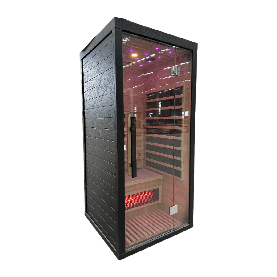 अनुकूलित इनडोर इन्फ्रारेड पूर्ण स्पेक्ट्रम ड्राई सौना कक्ष 1 व्यक्ति
