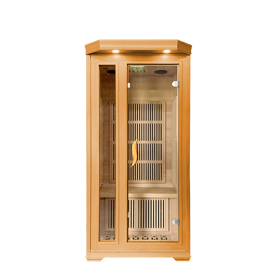 Factory Direct Sale Luxury Hemlock Solid Wood 1-Person Sauna Room