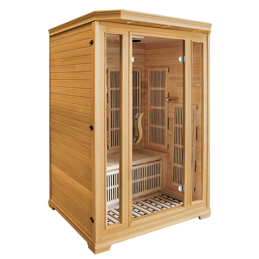 Factory Custom Wooden Indoor Canadian Hemlock Infrared Sauna Room with Foot Massage