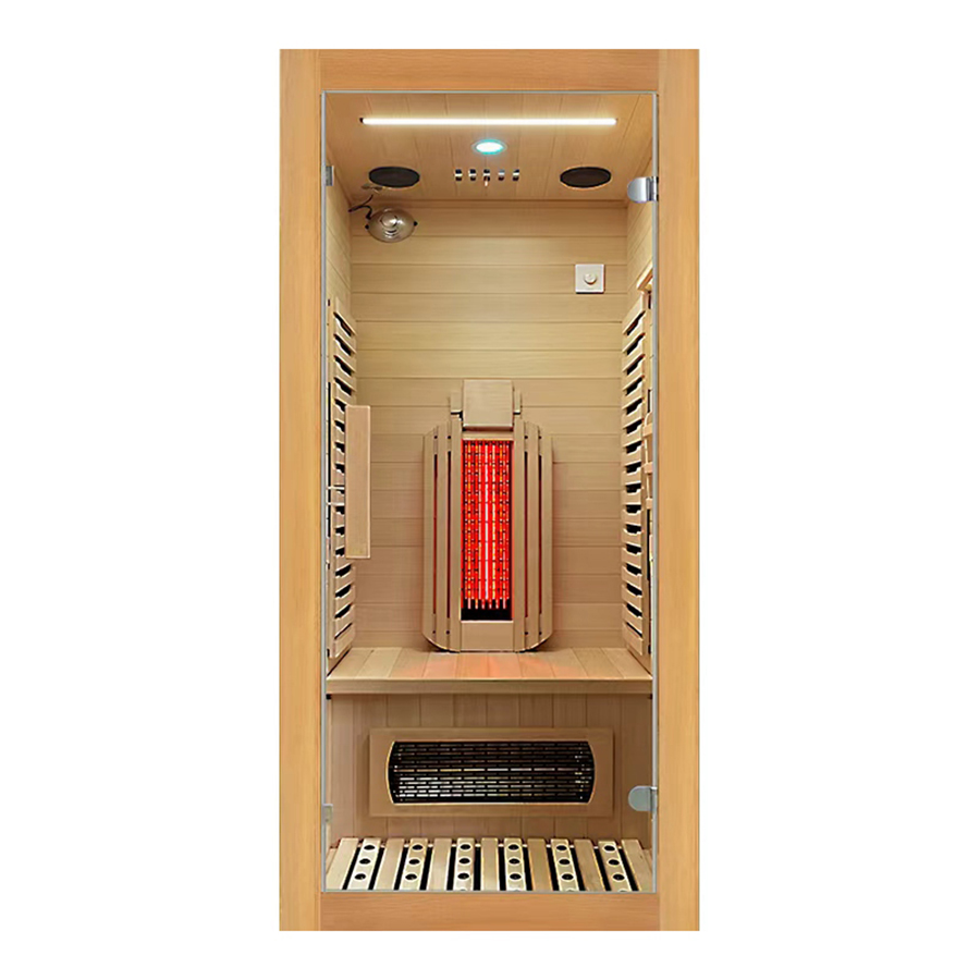 Sauna Inframerah Single Orang Baru-Ketukangan Hemlock Kanada memenuhi kesejahteraan rumah spa