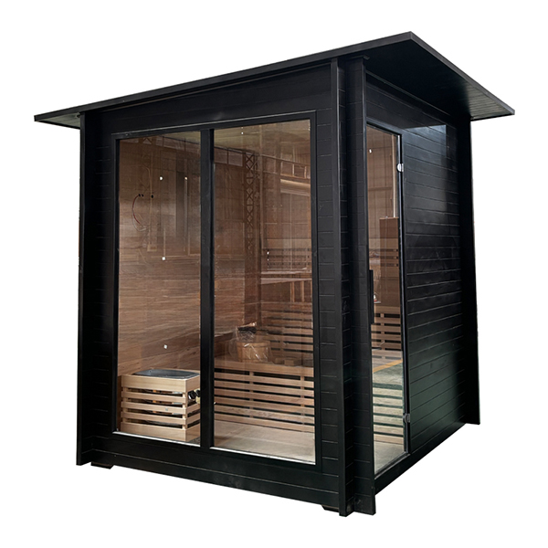 Modern Black Outdoor Solid Wood Steam Sauna Room