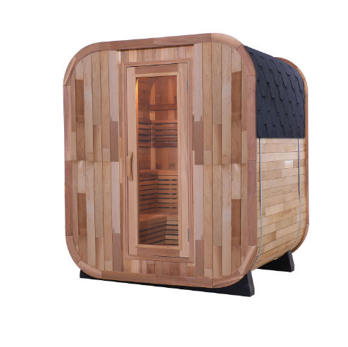 Luxury Curved Glass Corner Sauna Room 2 Person Infrared Corner Sauna Wooden Home Sauna Cabin - COPY - 8somau