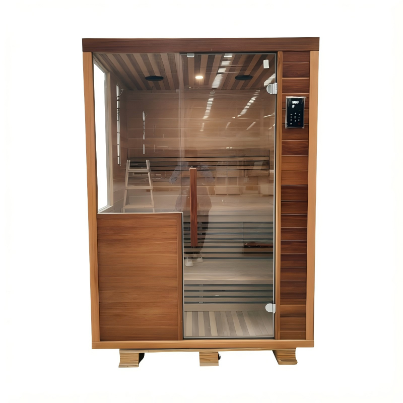 Luxury Outdoor Cube Barrel Sauna Room 2-4 Person Wooden Garden Sauna Cabin - COPY - l9cs9t